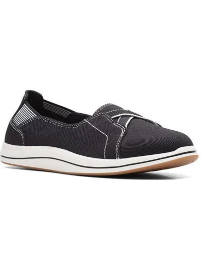 Cloudsteppers By Clarks Breeze Skip Womens Canvas Low-top Slip-on Sneakers In Black
