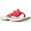 Cloudsteppers By Clarks Womens Faux Leather Slip On Thong Sandals In Red