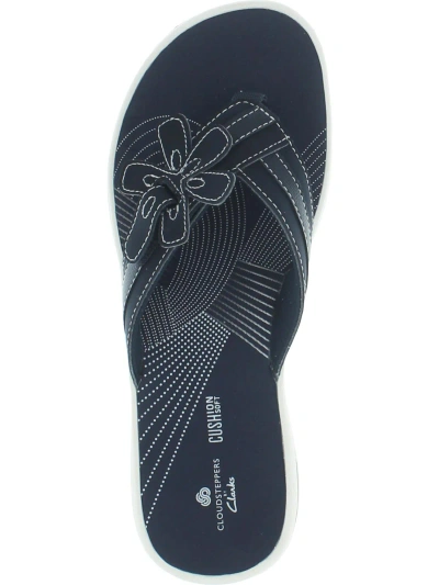 Cloudsteppers By Clarks Brinkley Flora Womens Applique Slip On Thong Sandals In Blue