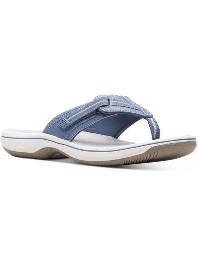 Cloudsteppers By Clarks Brinkley Jazzh Womens Toe-post Cushioned Footbed Flip-flops In Blue