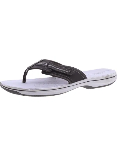 Cloudsteppers By Clarks Brinkley Jazzh Womens Toe-post Cushioned Footbed Flip-flops In Silver