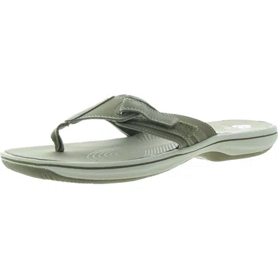 Cloudsteppers By Clarks Brinkley Womens Padded Insole Slip On Flip Flops In Grey