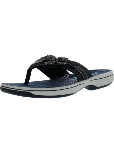 Cloudsteppers By Clarks Brinley Flora H Womens Slides Slip On Thong Sandals In Blue
