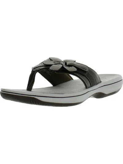 Cloudsteppers By Clarks Brinley Flora H Womens Slides Slip On Thong Sandals In Silver
