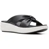 Cloudsteppers By Clarks Drift Ave Womens Knot-front Tie-dye Wedge Sandals In Multi