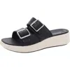 Cloudsteppers By Clarks Drift Buckle Womens Faux Leather Buckle Wedge Sandals In Multi