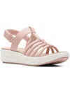 Cloudsteppers By Clarks Drift Ease Womens Faux Leather Caged Sport Sandals In Grey