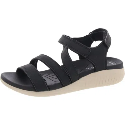 Cloudsteppers By Clarks Glide Hi Ella Womens Comfort Insole Open Toed Strappy Sandals In Black