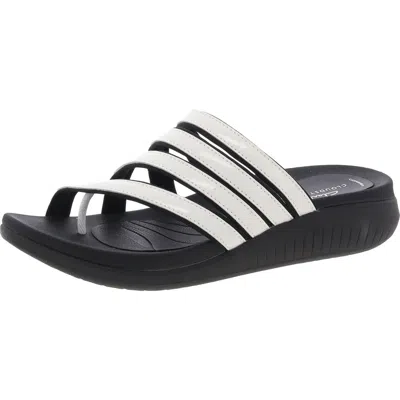Cloudsteppers By Clarks Glide Hi Iris Womens Slip On Lightweight Slide Sandals In Black