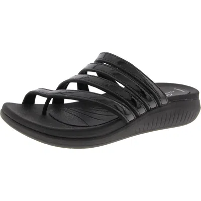Cloudsteppers By Clarks Glide Hi Iris Womens Strappy Manmade Slide Sandals In Black