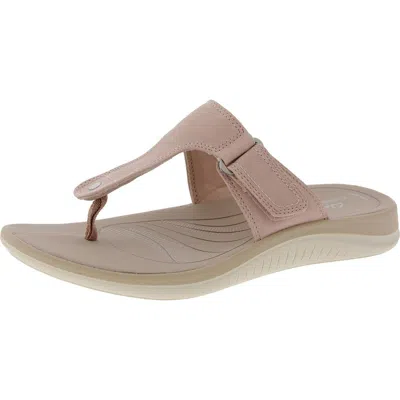 Cloudsteppers By Clarks Glide Walk Womens Cushioned Footbed Nubuck Thong Sandals In Pink