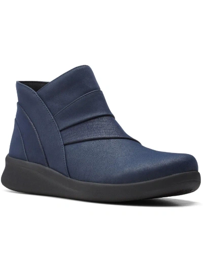Cloudsteppers By Clarks Sillian 2.0 Rise Womens Ankle Wedge Booties In Blue