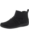 Cloudsteppers By Clarks Sillian Gemma Womens Faux Suede Zip Up Ankle Boots In Black