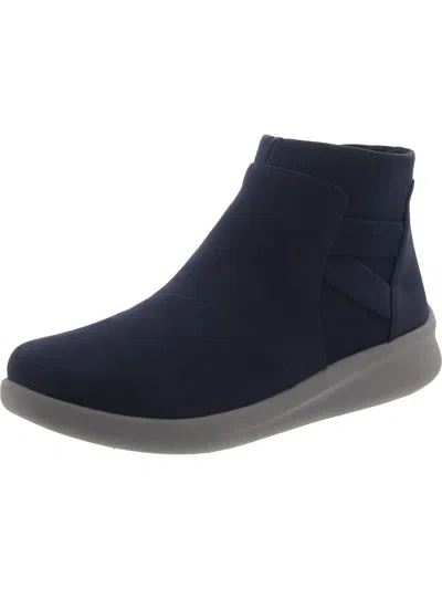 Cloudsteppers By Clarks Sillian2.0 Hi Womens Faux Suede Cushioned Footbed Ankle Boots In Blue