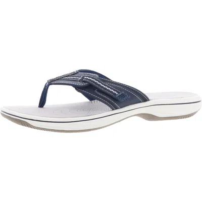 Cloudsteppers By Clarks Womens Adjustable Faux Leather Flip-flops In Multi