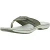 Cloudsteppers By Clarks Womens Cushioned Footbed Faux Leather Flip-flops In Beige