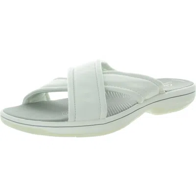Cloudsteppers By Clarks Womens Padded Insole Manmade Slide Sandals In Multi