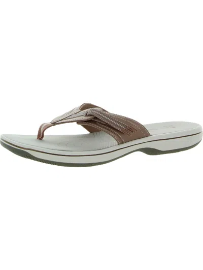 Cloudsteppers By Clarks Womens Slip On Outdoors Flip-flops In White