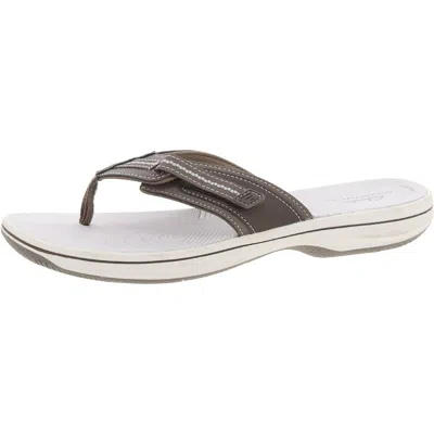 Cloudsteppers By Clarks Womens Slip On Padded Insole Flip-flops In Grey