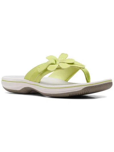 Cloudsteppers By Clarks Womens Slip-on Slide Flip-flops In Green