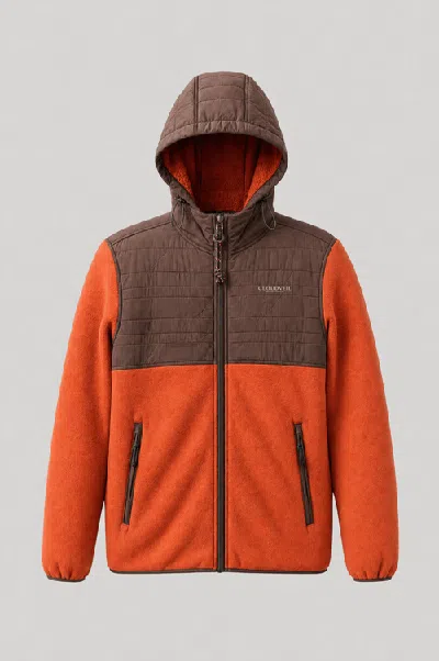 Cloudveil Aspen Bonded Fleece Full Zip Hoodie In Chili Oil