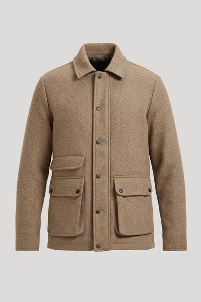 Cloudveil Flannel Lined Barn Coat In Camel