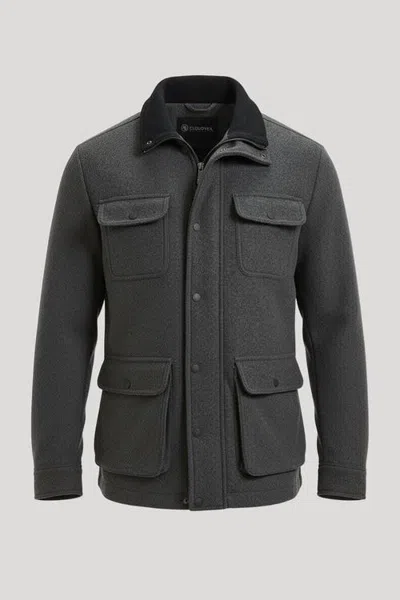 Cloudveil Park City Vegan Wool Barn Jacket In Charcoal
