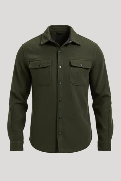 Cloudveil Park City Vegan Wool Shirt Jacket In Olive