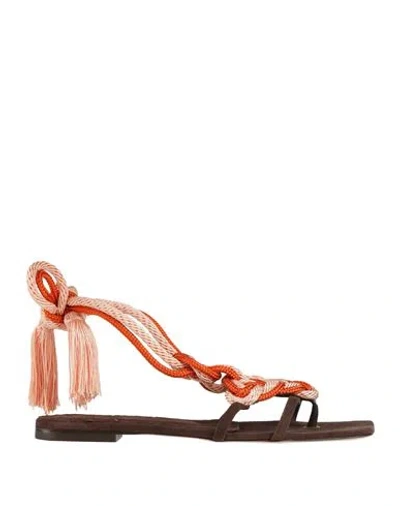 CLOVE CLOVE WOMAN THONG SANDAL PINK SIZE 8 LEATHER