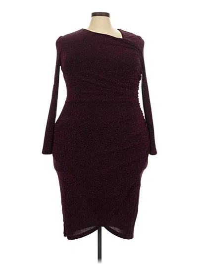Pre-owned Clover And Sloane Cocktail Dress In Burgundy