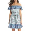 Clover And Sloane Off The Shoulder Day Dress In Sw Hot Pink