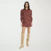 Clover And Sloane Womens Long Sleeve Shirt Dress In Brown