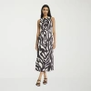 Clover And Sloane Womens Sleeveless Midi Zebra Sheath Dress In Black