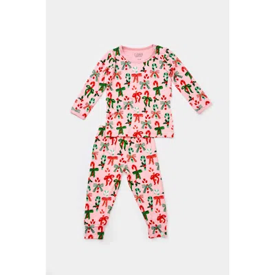 Clover Baby & Kids Long Sleeve Pajama Set In Pink
