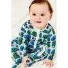 Clover Baby & Kids Soft & Stretchy Zipper Footie In Garbage Trucks