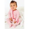 Clover Baby & Kids Soft & Stretchy Zipper Footie In Pink