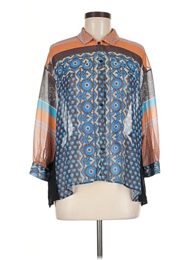 Pre-owned Clover Canyon 3/4 Sleeve Blouse In Blue