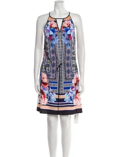 Pre-owned Clover Canyon Printed Mini Dress In Blue