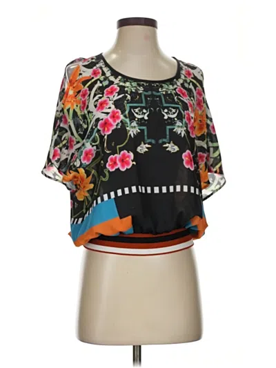 Pre-owned Clover Canyon Short Sleeve Blouse In Black