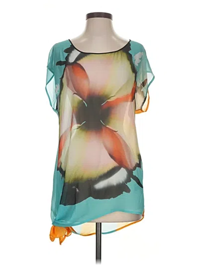 Pre-owned Clover Canyon Short Sleeve Blouse In Teal