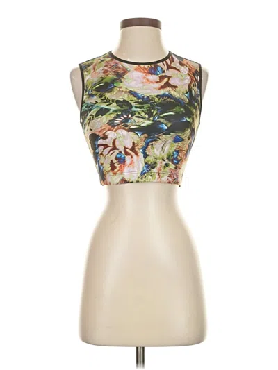 Pre-owned Clover Canyon Tank Top Tan Strapless Neckline Tops In Brown