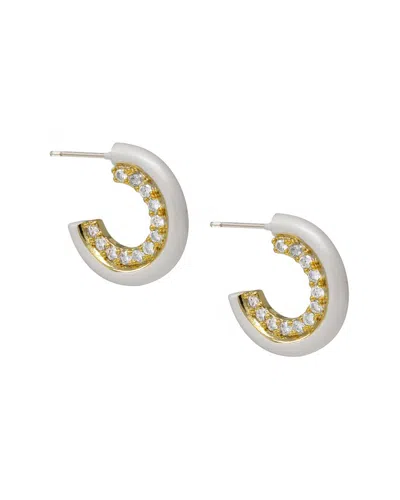 Cloverpost Decade 14k Plated Cz Hoops In Metallic