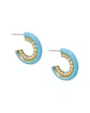 CLOVERPOST CLOVERPOST DECADE 14K PLATED CZ HOOPS