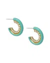 CLOVERPOST CLOVERPOST DECADE 14K PLATED CZ HOOPS