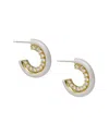 CLOVERPOST CLOVERPOST DECADE 14K PLATED CZ HOOPS