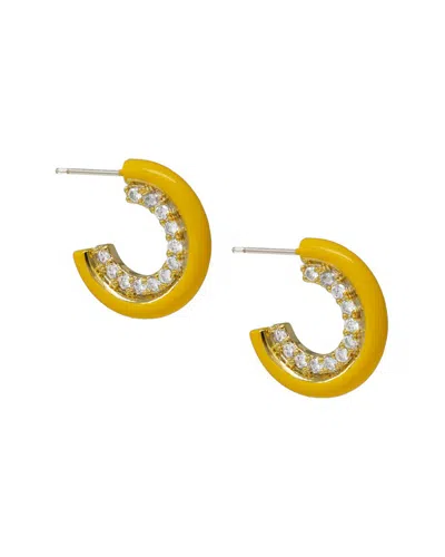 Cloverpost Decade 14k Plated Cz Hoops In Yellow