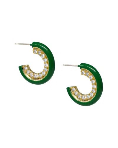 Cloverpost Decade 14k Plated Hoops In Green