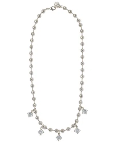 Cloverpost Faith 14k Plated Cz Necklace In White