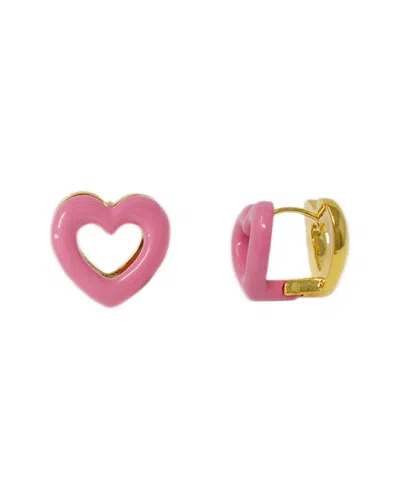 Cloverpost Heart Outline 14k Plated Huggie Hoops In Gold