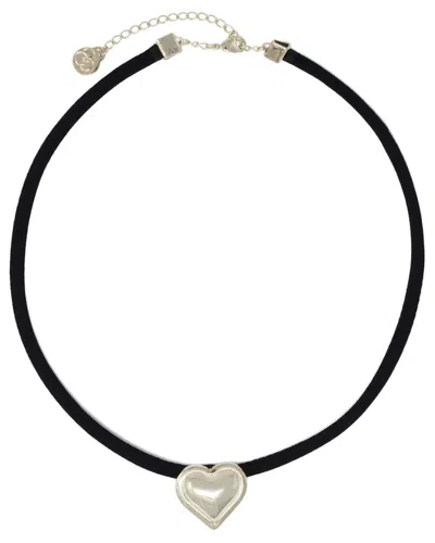Cloverpost Heartbeat 14k Plated Necklace In Black